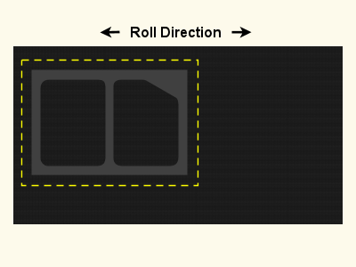 Area of grille cloth to cut.