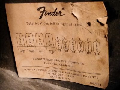 Tube Location Diagram.
