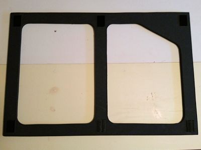 Velcro on the back of frame.