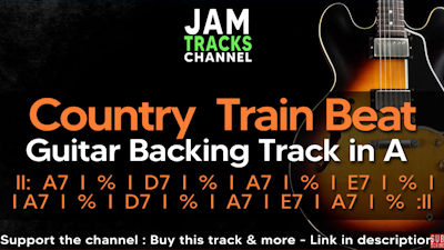 Country Train Beat Guitar Backing Track in A. By JamTracksChannel