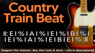 Country Train Beat Guitar Backing Track Jam in E. By JamTracksChannel