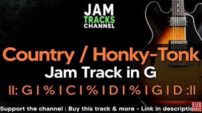 Country / Honky-Tonk Guitar Backing Track in G. By JamTracksChannel