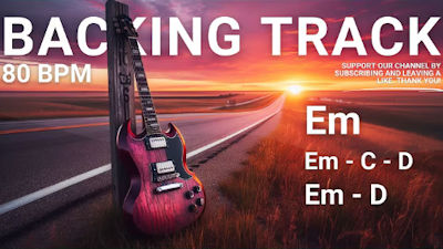 Cinematic Desert Highway Rock Guitar Backing Track Jam in E Minor || 80 BPM. By Chord Crafter