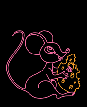 Mouse Eating Cheese