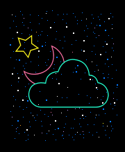 Star, Moon and Cloud