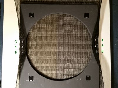 Stapled grille cloth.