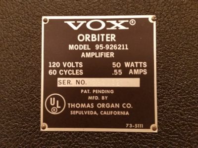 Model Number label.