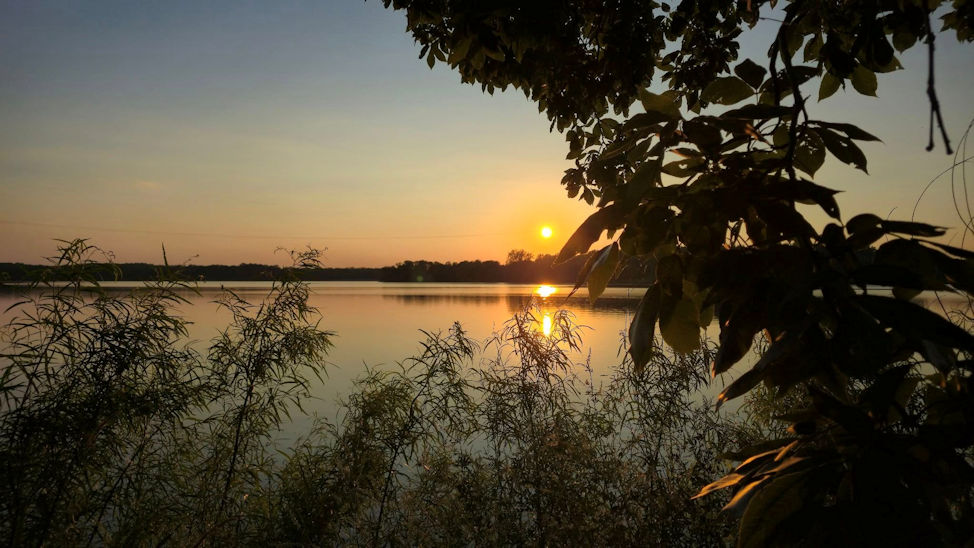 Sunset at Comlara State Park, Evergreen Lake, July 4th. By Zack Campbell