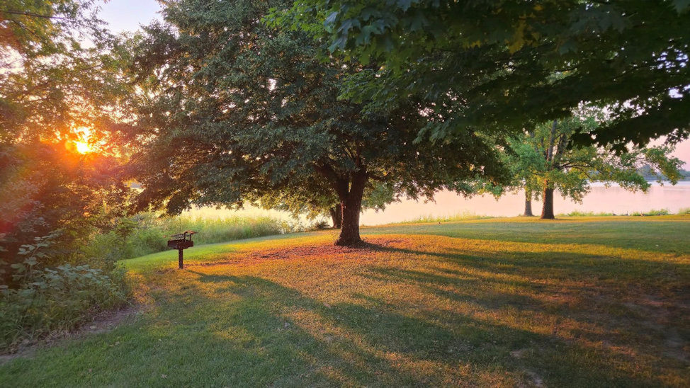 Sunset at Comlara State Park, Evergreen Lake, July 4th. By Zack Campbell