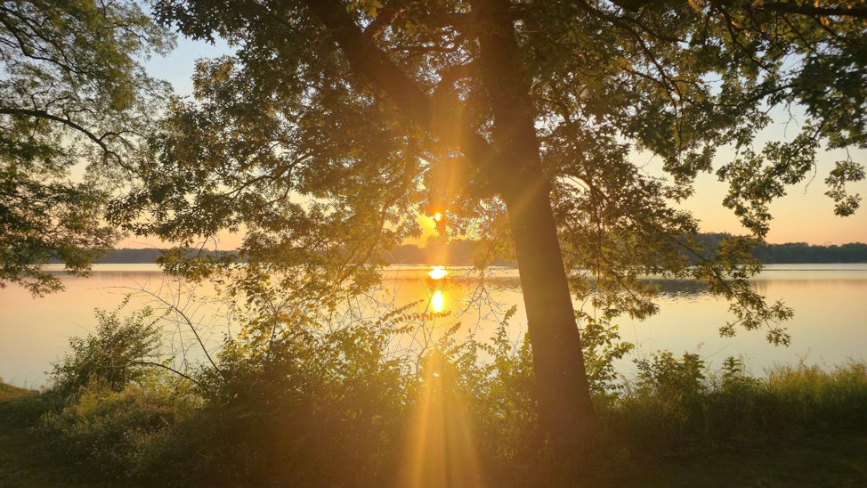 Sunset at Comlara State Park, Evergreen Lake, July 4th. By Zack Campbell